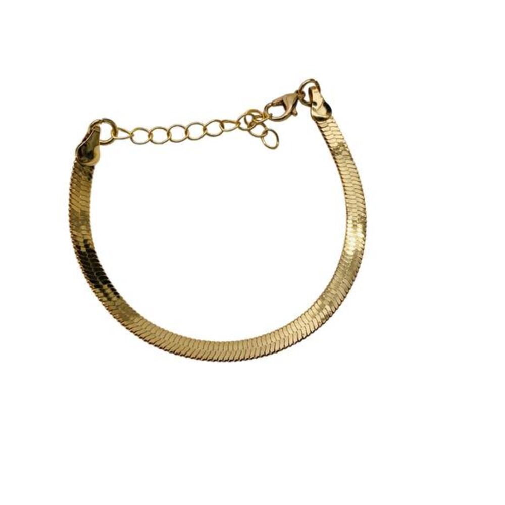 Gold tone flat‎ chain bracelet